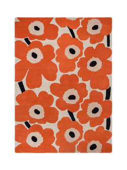 Marimekko Unikko Floral Pure Wool Rug, Red