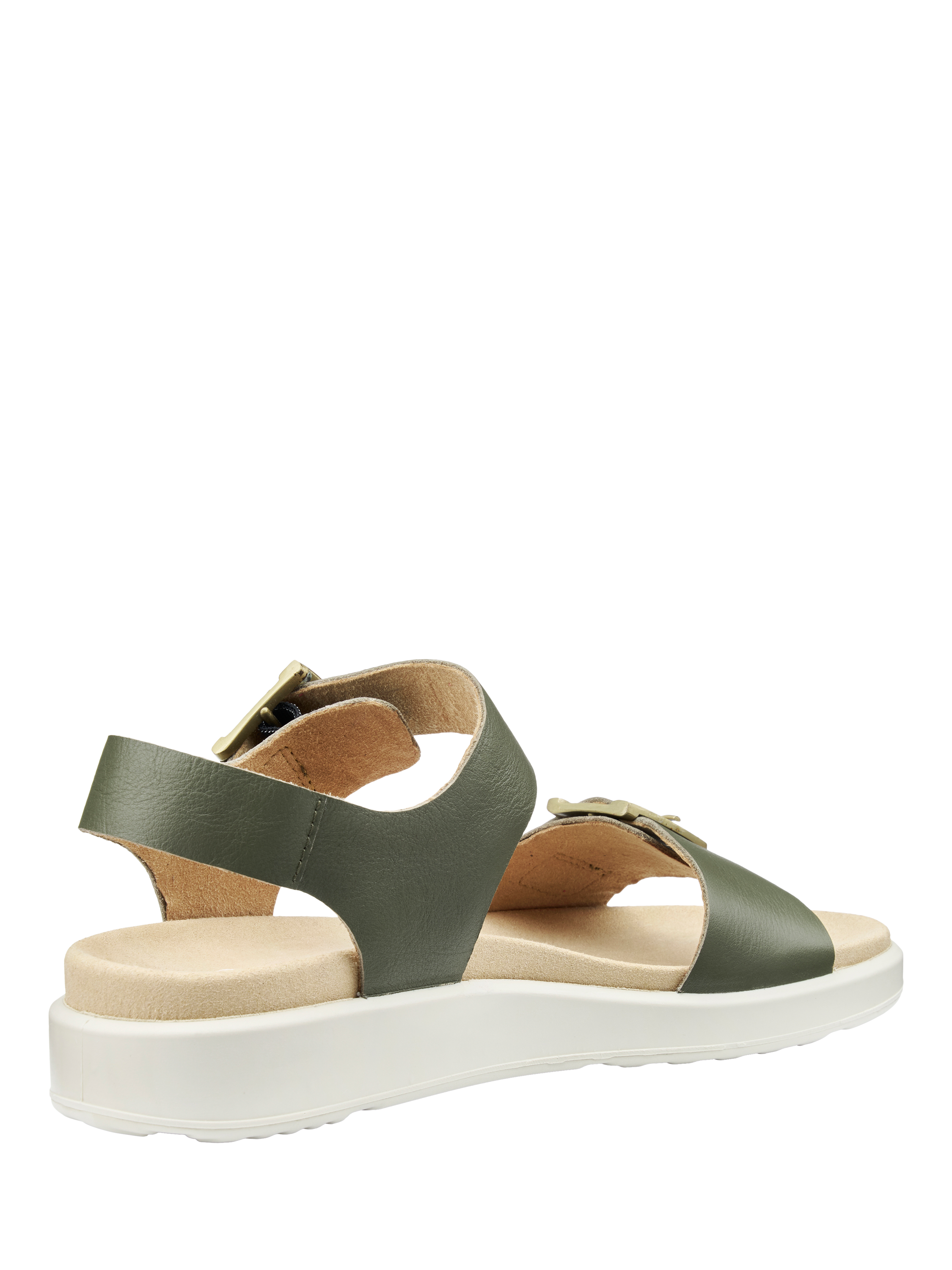 Product image 4 of 4, which shows Hotter Corfu Leather Strappy Sandals, Khaki, 3
