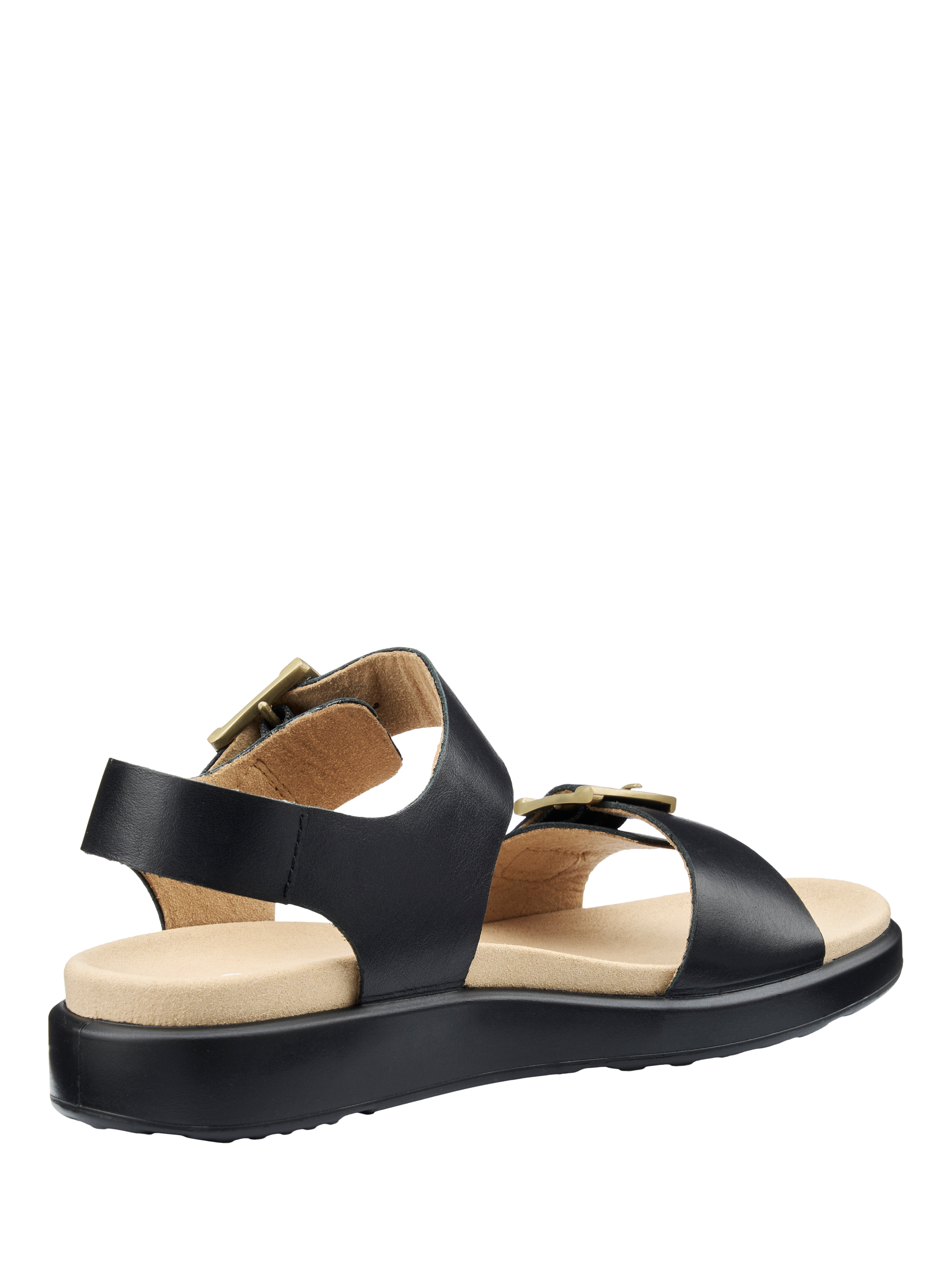 Product image 4 of 4, which shows Hotter Corfu Wide Fit Leather Strappy Sandals, Black, 3W