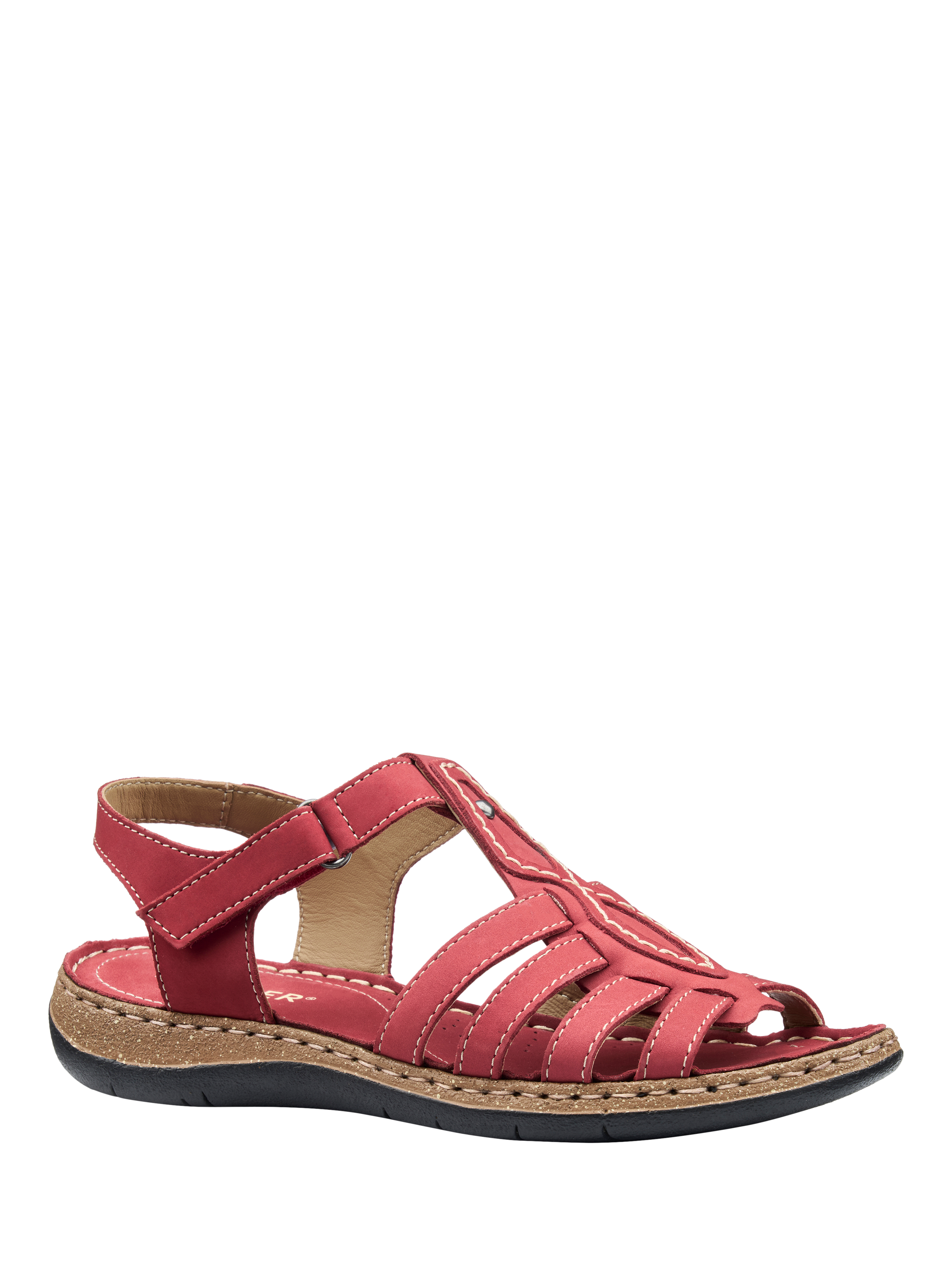 Product image 2 of 5, which shows Hotter Demmi Wide Fit Nubuck Gladiator Sandals, Salsa, 3W