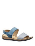 Hotter Petra Wide Fit Nubuck Strappy Sandals, Aquatic Blue