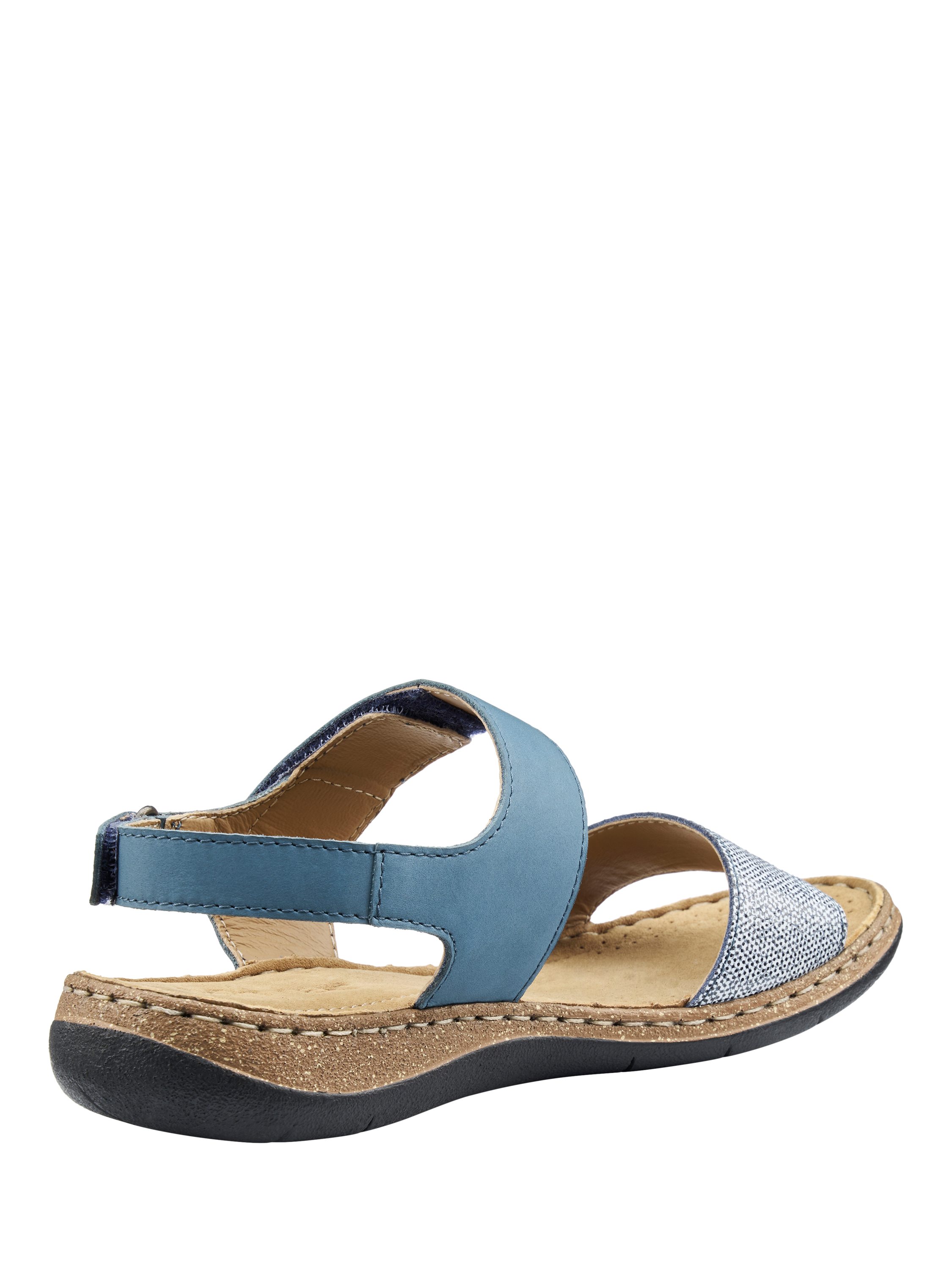 Product image 4 of 5, which shows Hotter Petra Wide Fit Nubuck Strappy Sandals, Aquatic Blue, 3W