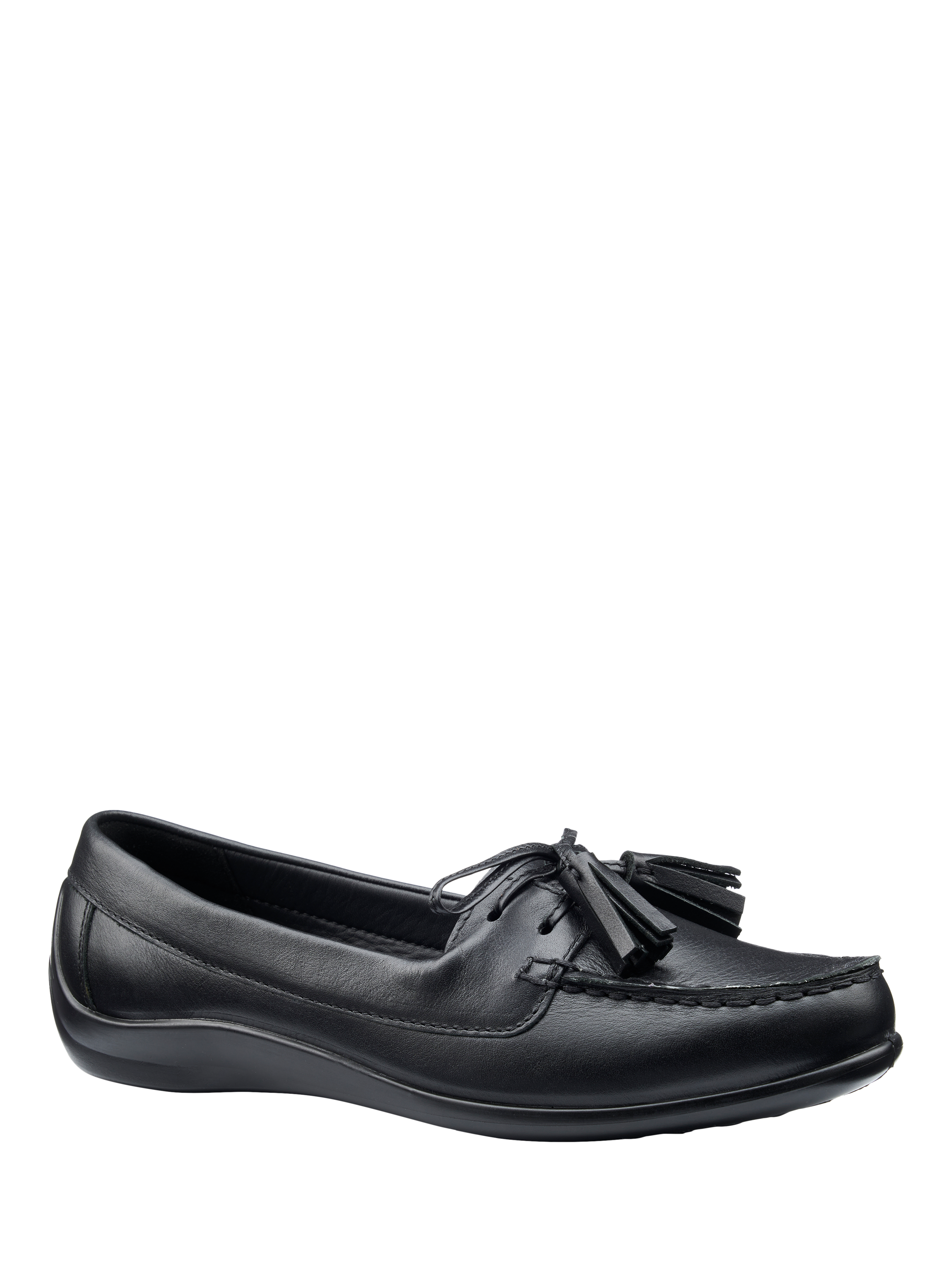 Product image 2 of 4, which shows Hotter Bay II Leather Loafers, Black, 3