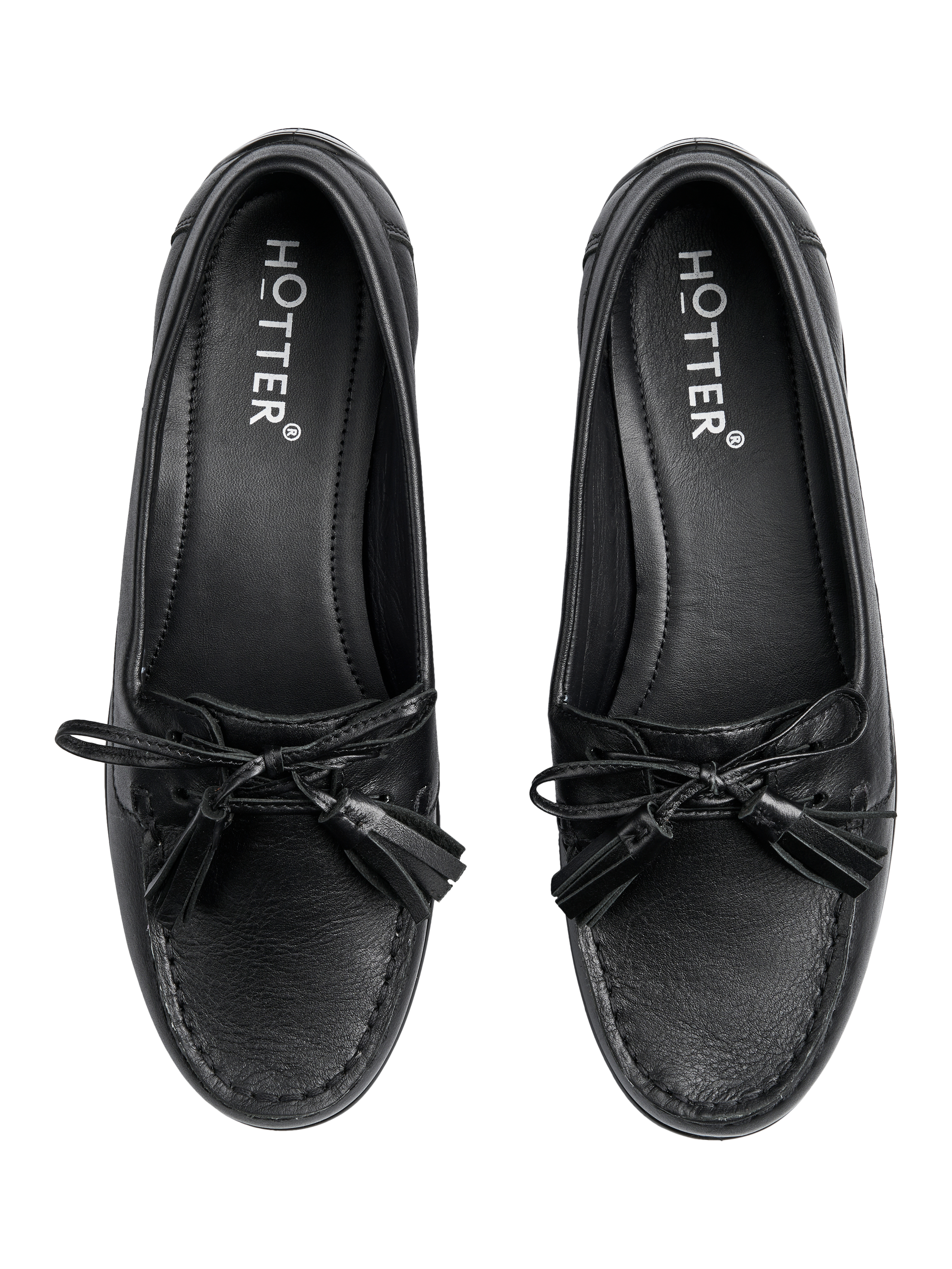 Product image 3 of 4, which shows Hotter Bay II Leather Loafers, Black, 3