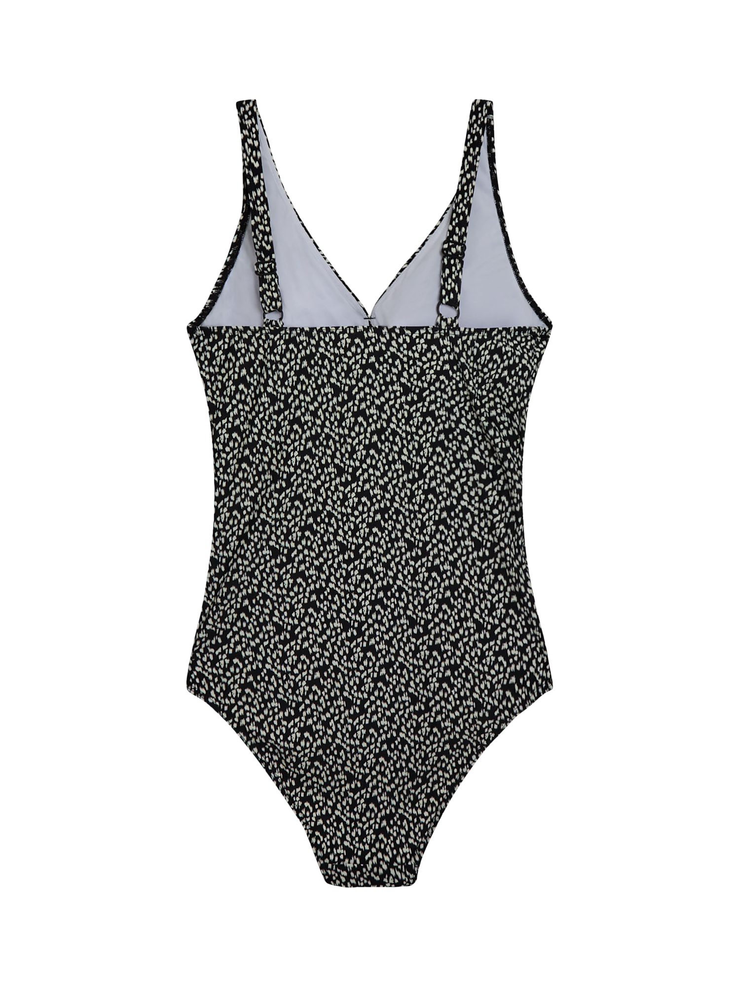 Product image 4 of 6, which shows JoJo Maman Bébé Animal Print V-Neck Maternity Swimsuit, Black, S