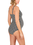 JoJo Maman Bébé Animal Print V-Neck Maternity Swimsuit, Black