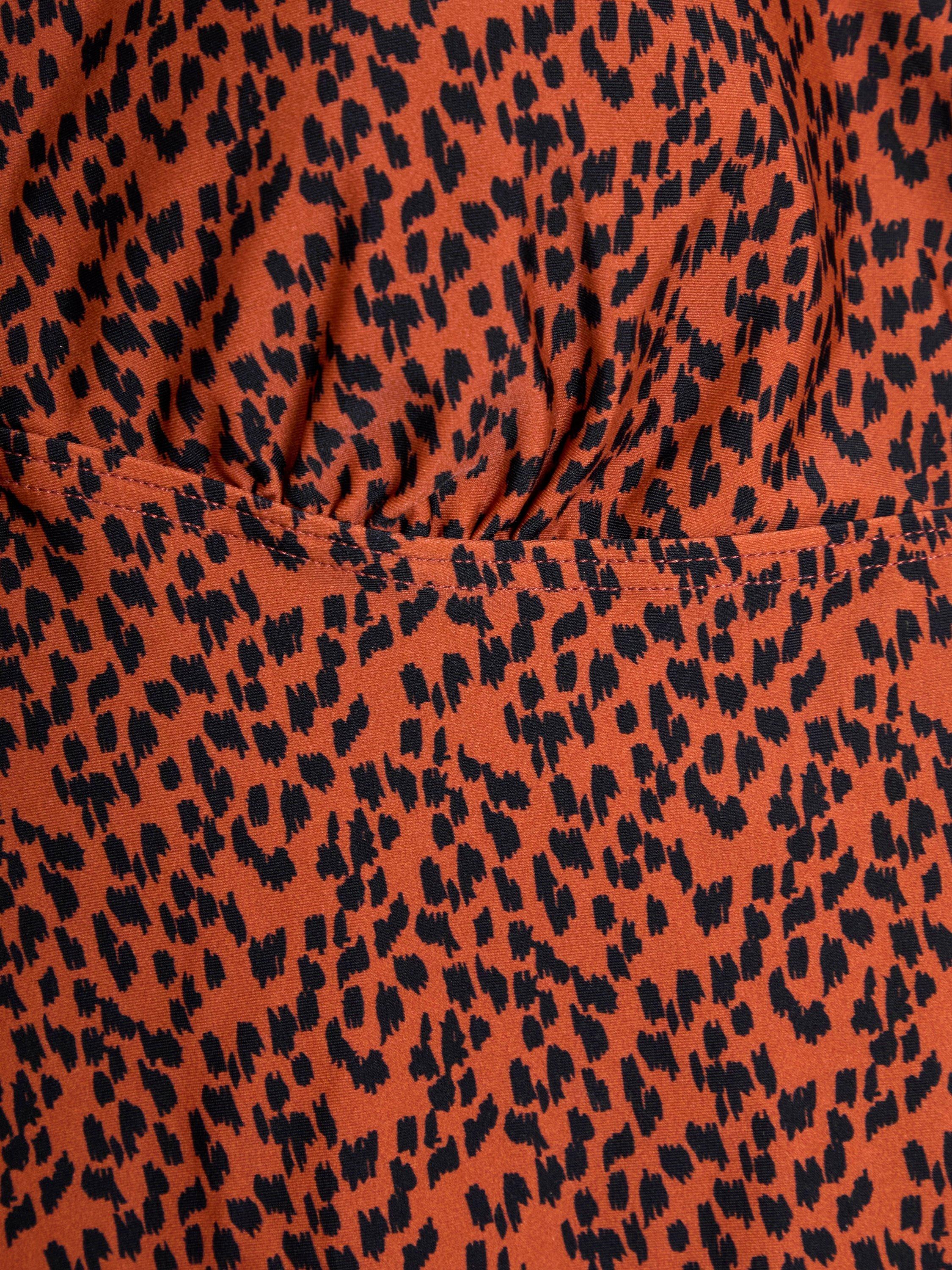 Product image 3 of 4, which shows JoJo Maman Bébé Animal Print V-Neck Maternity Swimsuit, Rust, S