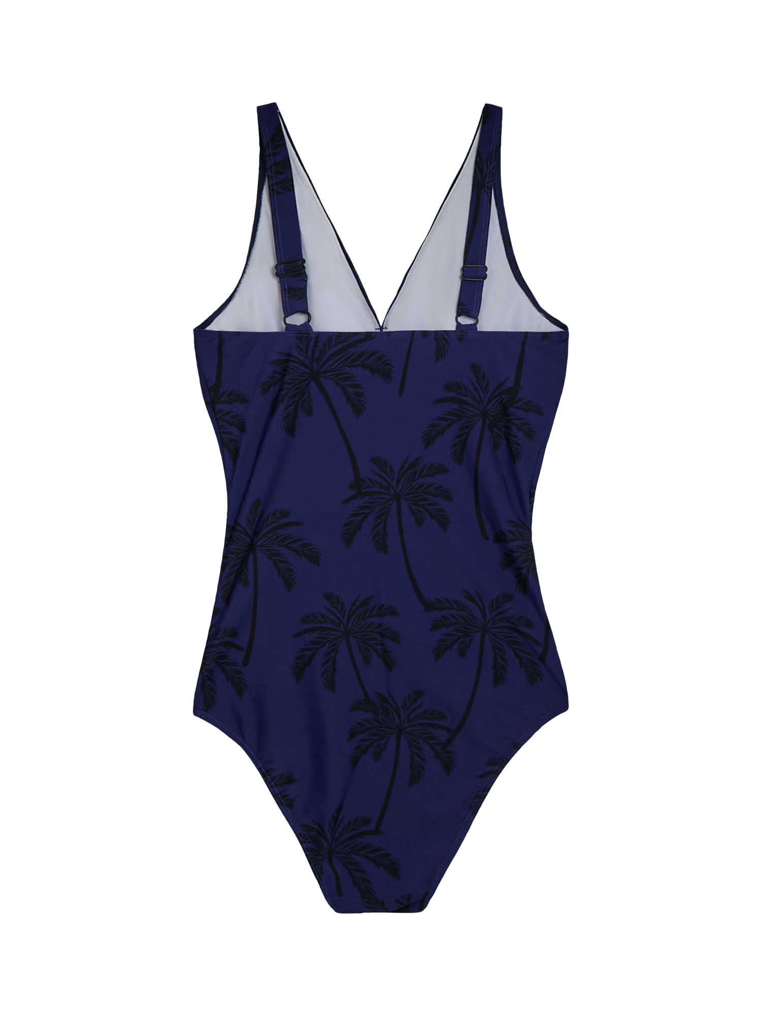 Product image 3 of 6, which shows JoJo Maman Bébé Palm Tree V-Neck Maternity Swimsuit, Navy, S