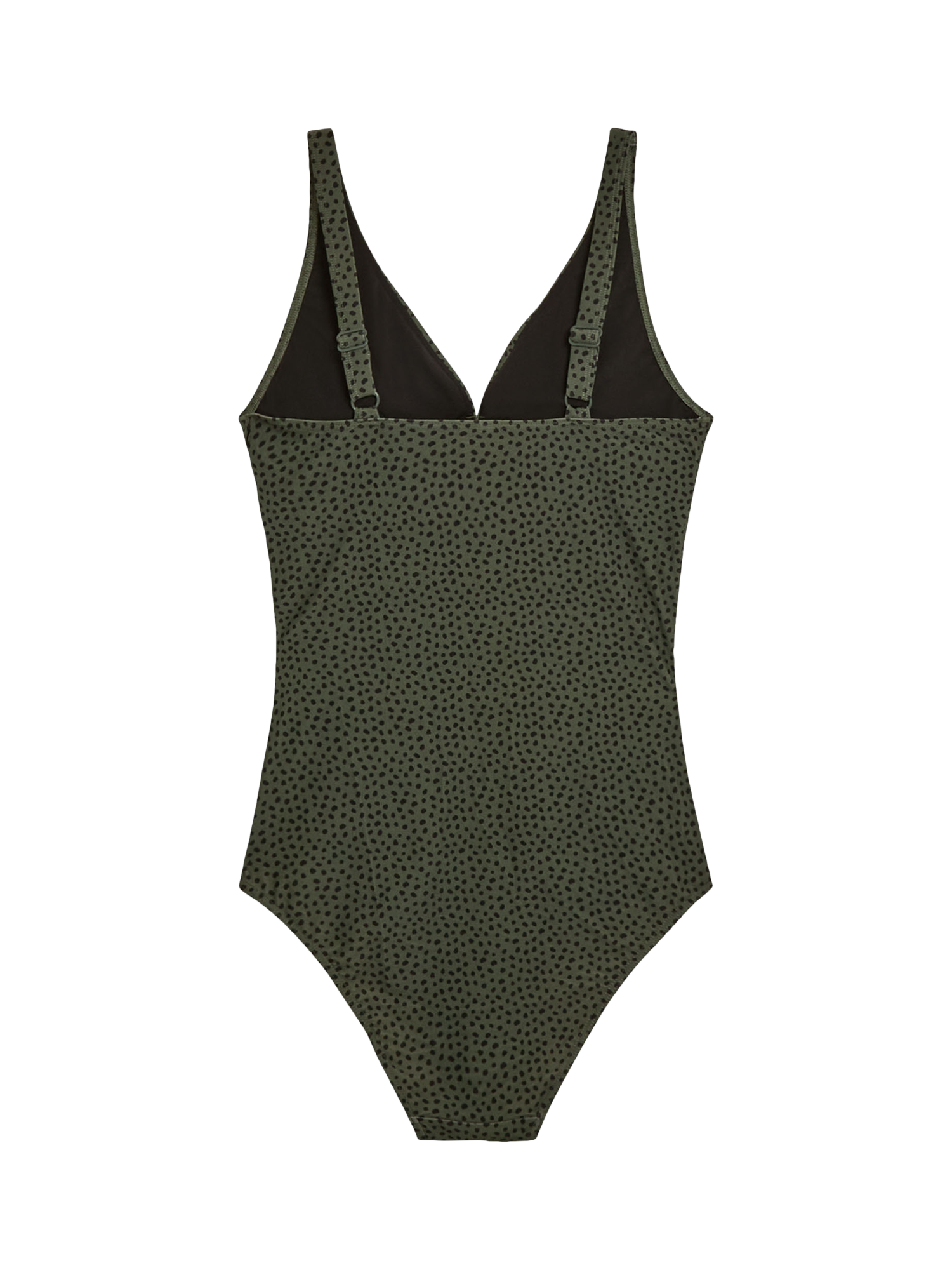Product image 3 of 7, which shows JoJo Maman Bébé Spot V-Neck Maternity Swimsuit, Khaki, S