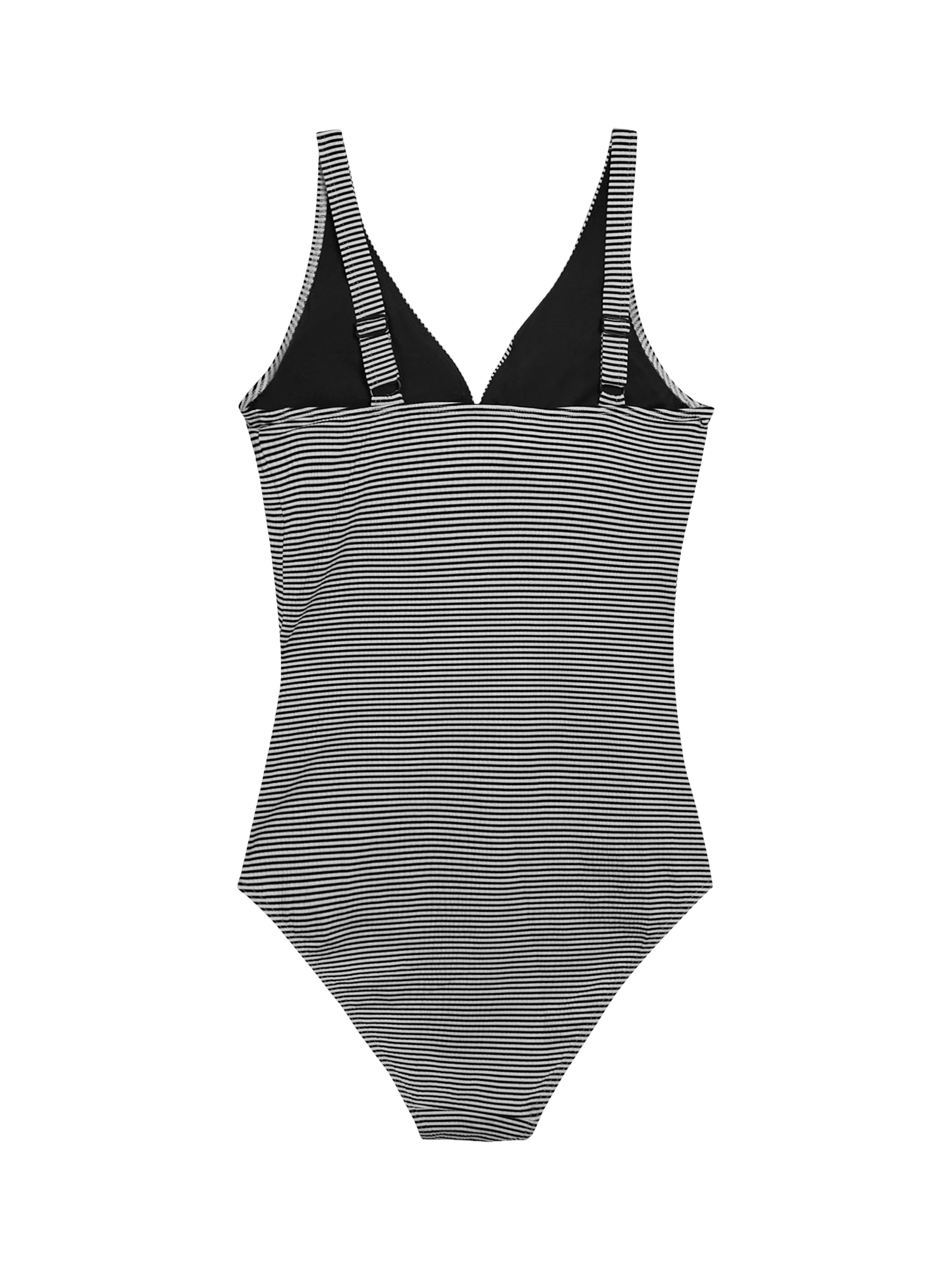 Product image 3 of 6, which shows JoJo Maman Bébé Stripe V-Neck Maternity Swimsuit, Black, S