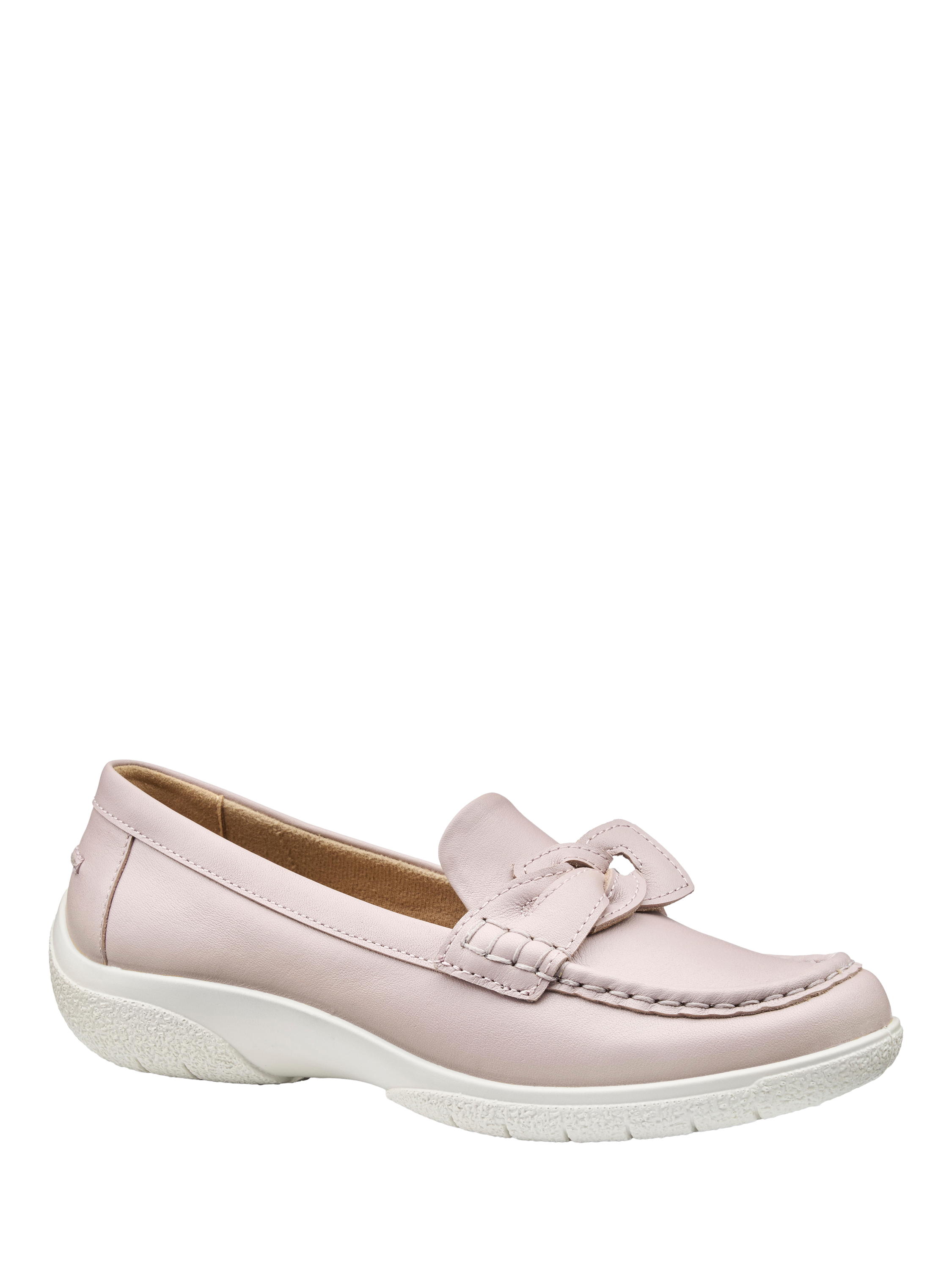 Product image 2 of 4, which shows Hotter Cabana Leather Loafers, Light Mink, 3