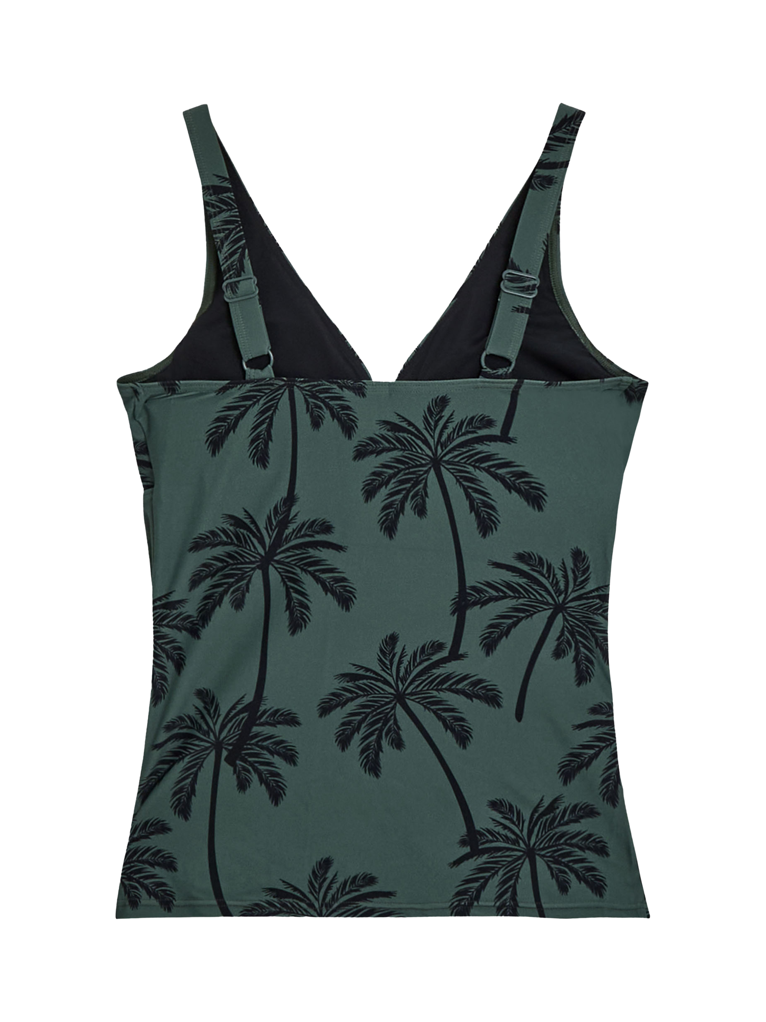 Product image 8 of 9, which shows JoJo Maman Bébé Palm Print Maternity Tankini Set, Khaki, S