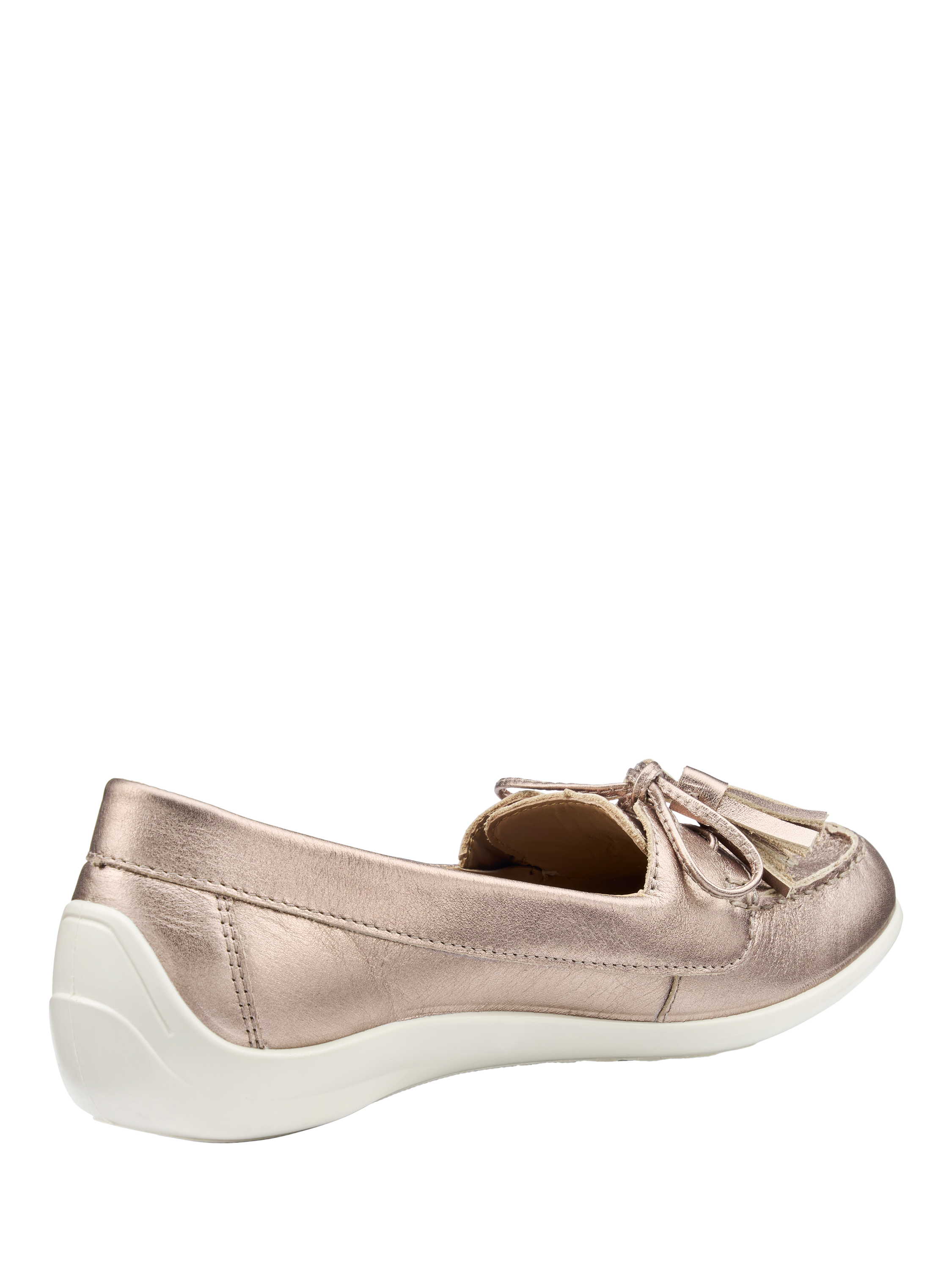 Product image 4 of 5, which shows Hotter Bay II Wide Fit Leather Loafers, Rose Gold, 3W