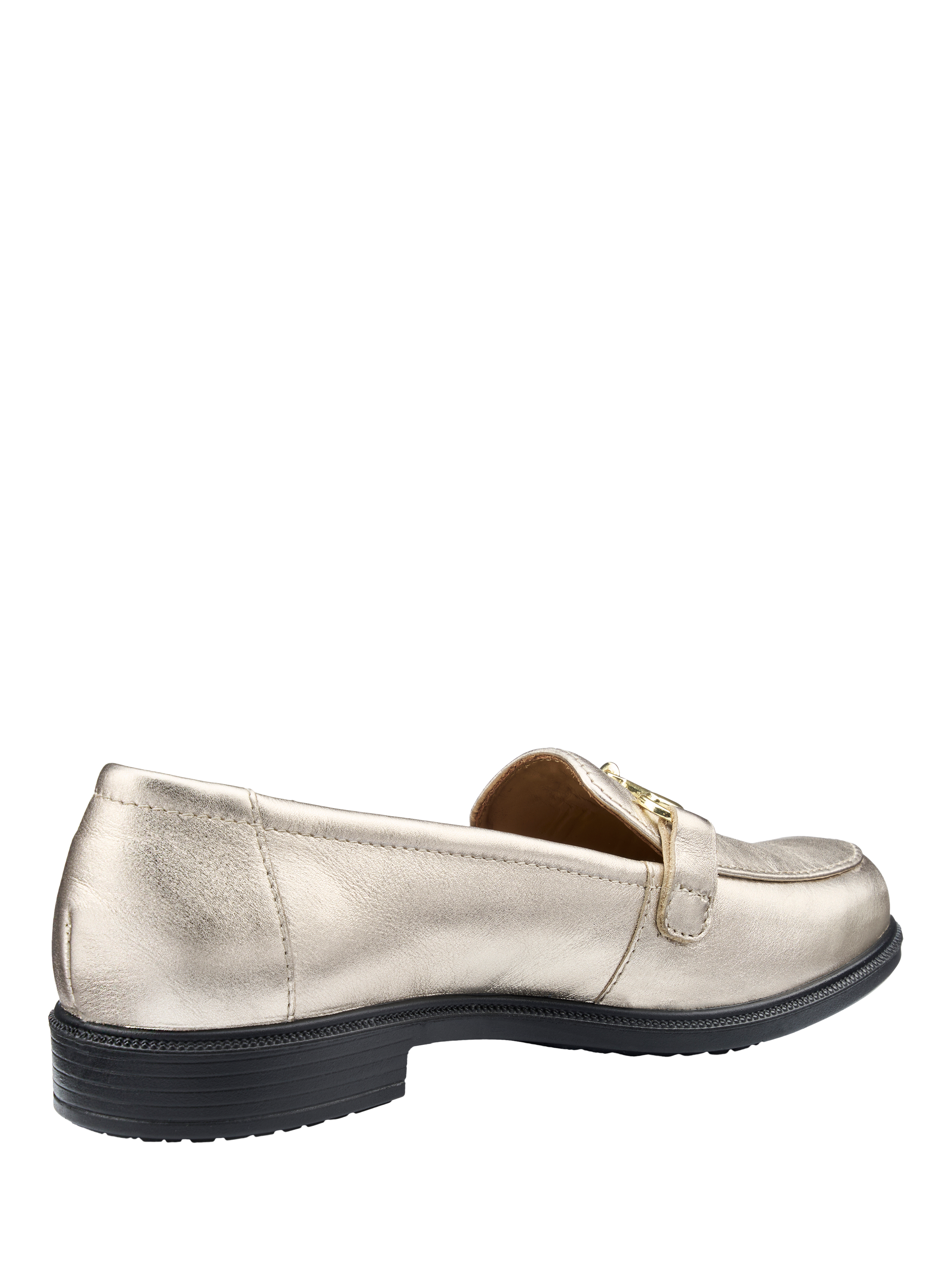 Product image 4 of 4, which shows Hotter Clovelly Leather Loafers, Soft Gold, 3