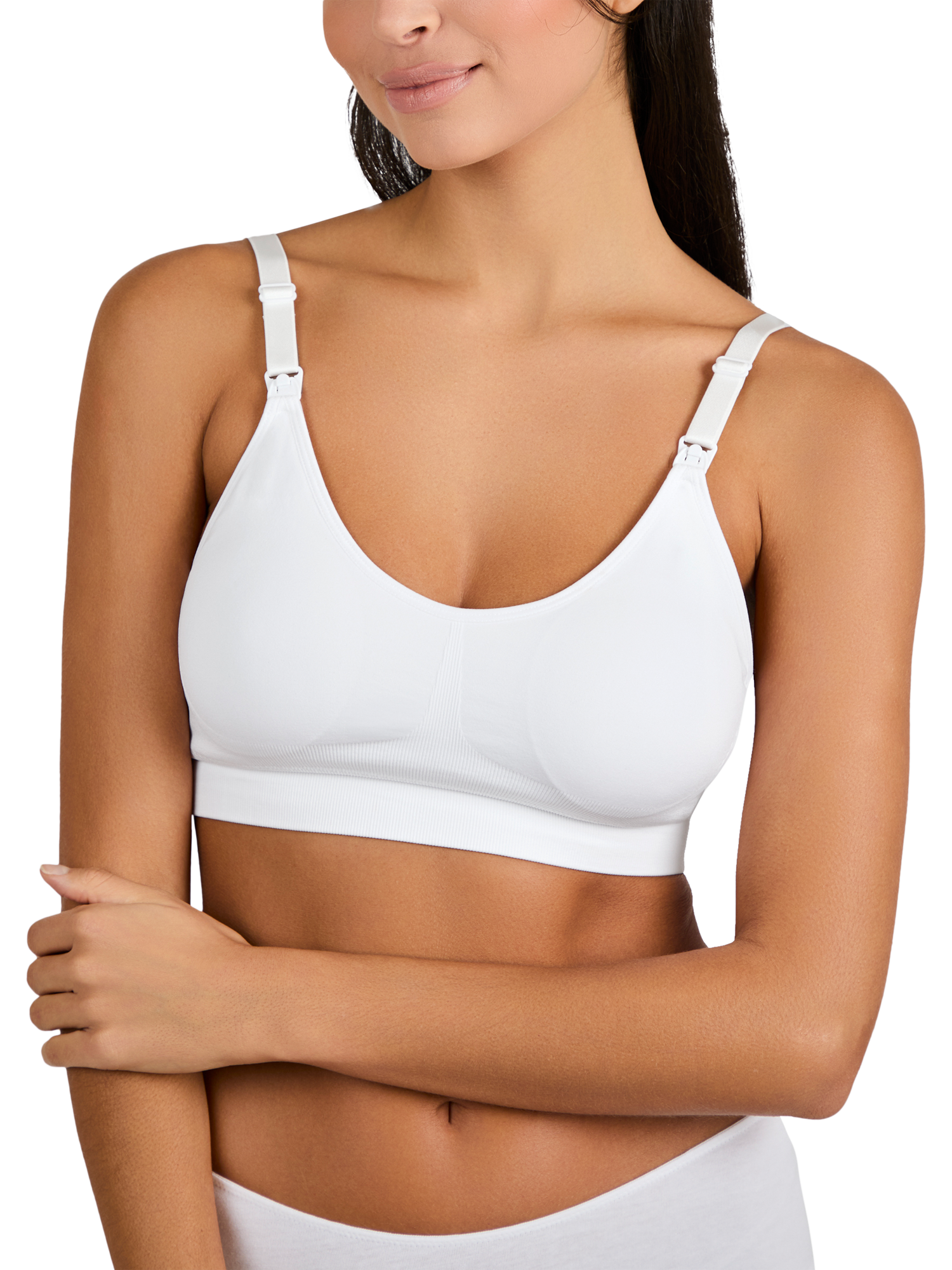 JoJo Maman Bébé Emma-Jane Padded Seamless Maternity and Nursing Bra, White