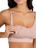 JoJo Maman Bébé Emma-Jane Lace Trim Seamless Maternity and Nursing Bra, Pink
