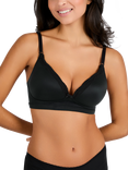 JoJo Maman Bébé Emma-Jane Lace Trim Nursing T-Shirt Bra, Black