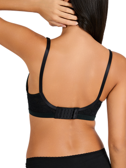 JoJo Maman Bébé Emma-Jane Lace Trim Nursing T-Shirt Bra, Black - view 2, Black