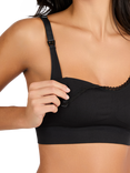 JoJo Maman Bébé Emma-Jane Lace Trim Seamless Maternity and Nursing Bra, Black