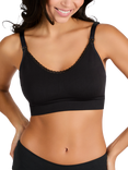 JoJo Maman Bébé Emma-Jane Lace Trim Seamless Maternity and Nursing Bra, Black