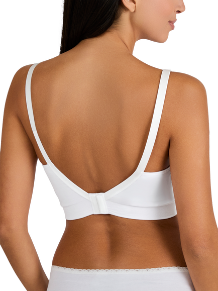 JoJo Maman Bébé Emma-Jane Lace Trim Seamless Maternity and Nursing Bra, White - view 2, White