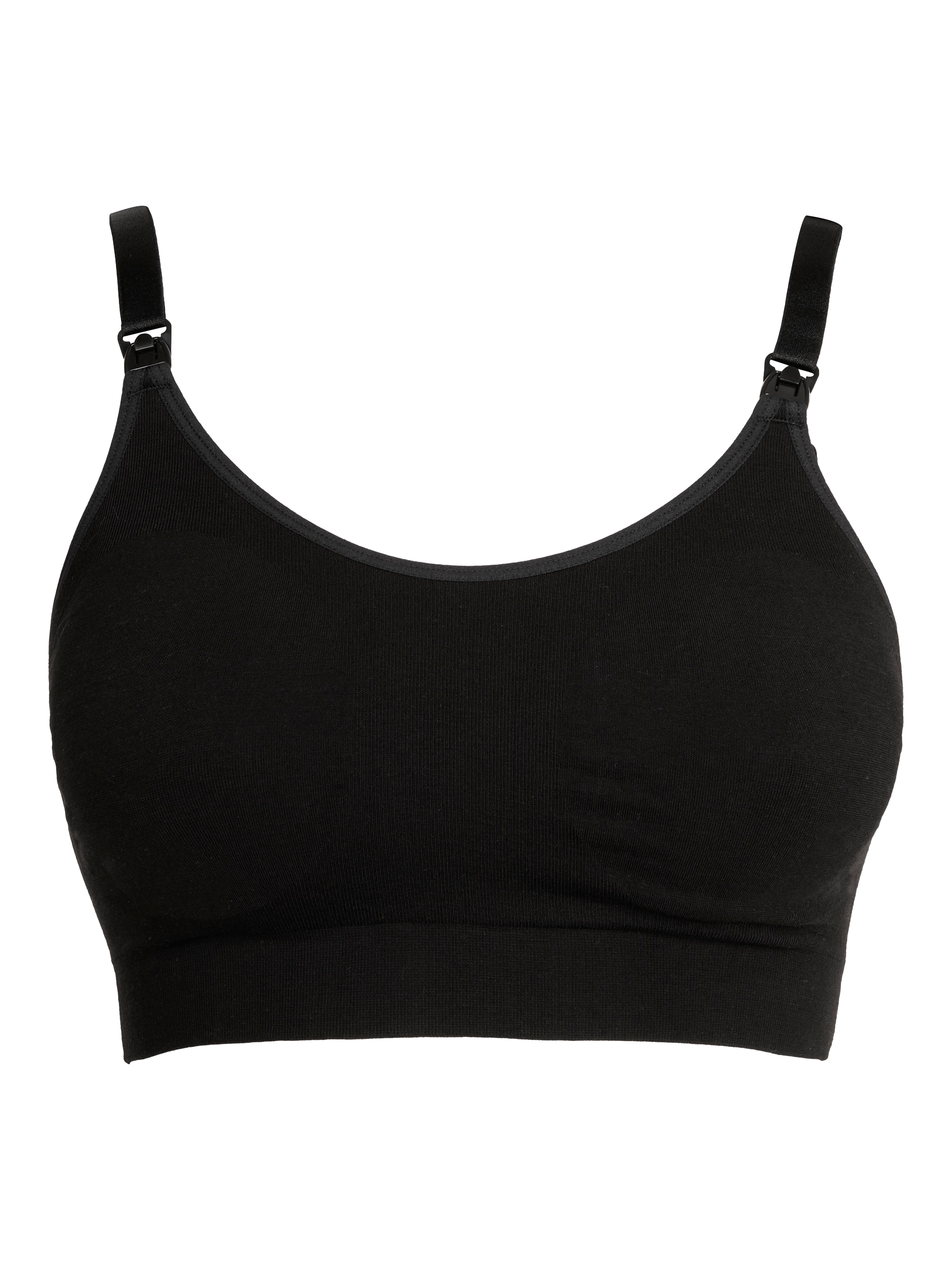 Product image 10 of 11, which shows JoJo Maman Bébé Cotton Seamless Nursing Bras, Pack of 2, Black/White, S