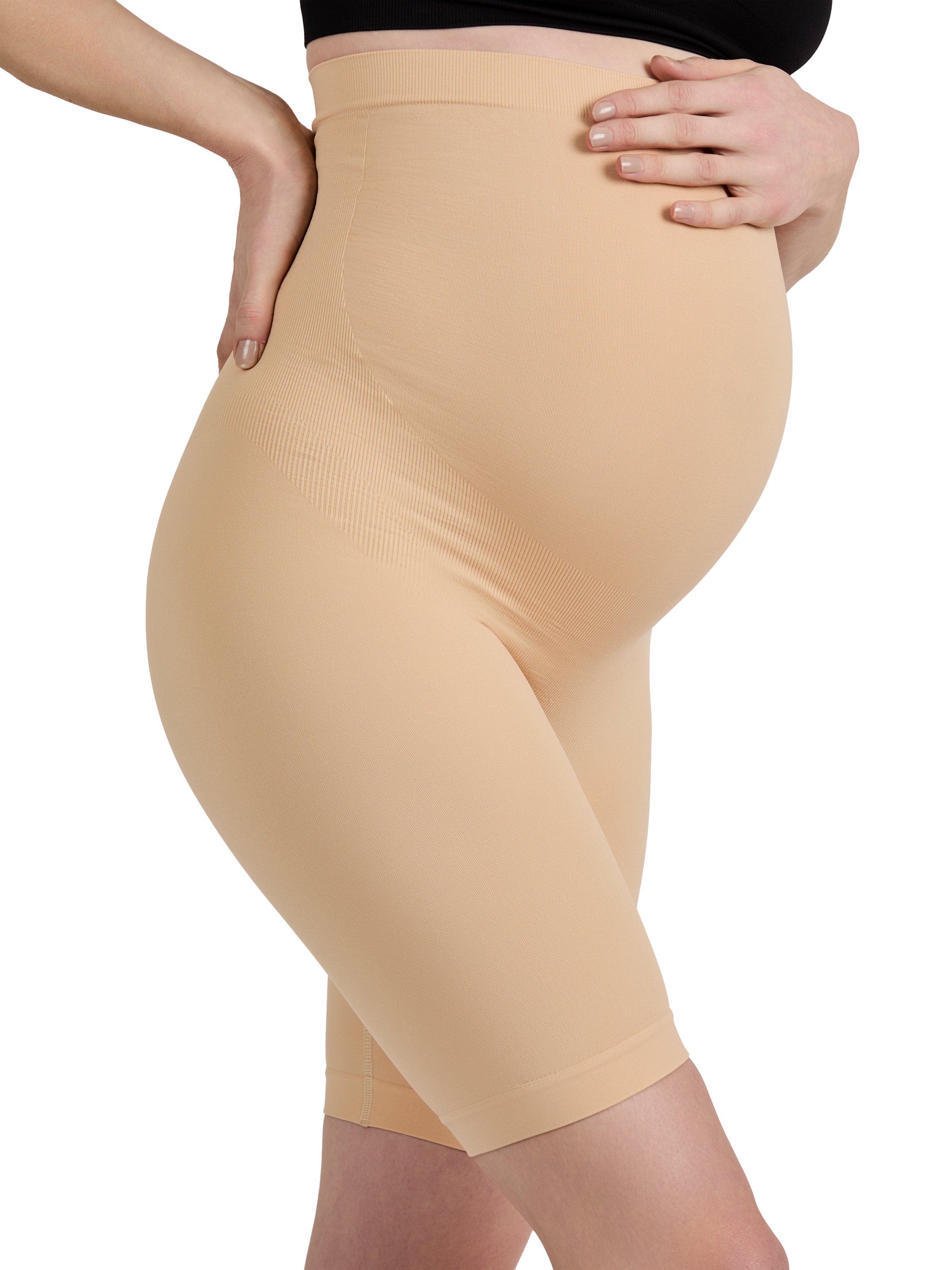 JoJo Maman Bébé Dual Support Maternity Shorts, Almond