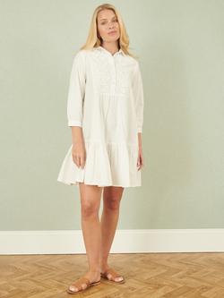 Yumi Daisy Embroidered Tunic Dress, White - view 2, White