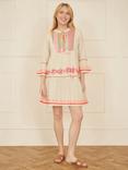 Yumi Embroidered Tunic Dress, Beige