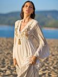 Yumi Metallic Embellished Maxi Dress, White