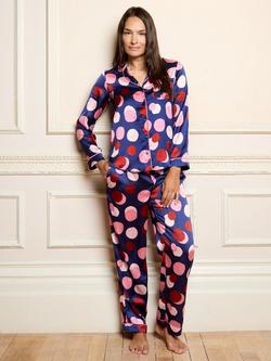 Their Nibs Abstract Spot Long Pyjama Set, Navy, Navy