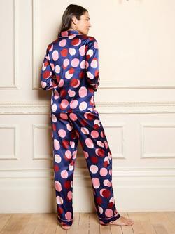 Their Nibs Abstract Spot Long Pyjama Set, Navy - view 2, Navy