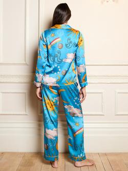 Their Nibs Disco Space Long Pyjama Set, Blue - view 2, Blue