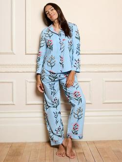 Their Nibs Folk Flower Long Pyjama Set, Blue, Blue