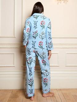 Their Nibs Folk Flower Long Pyjama Set, Blue - view 2, Blue