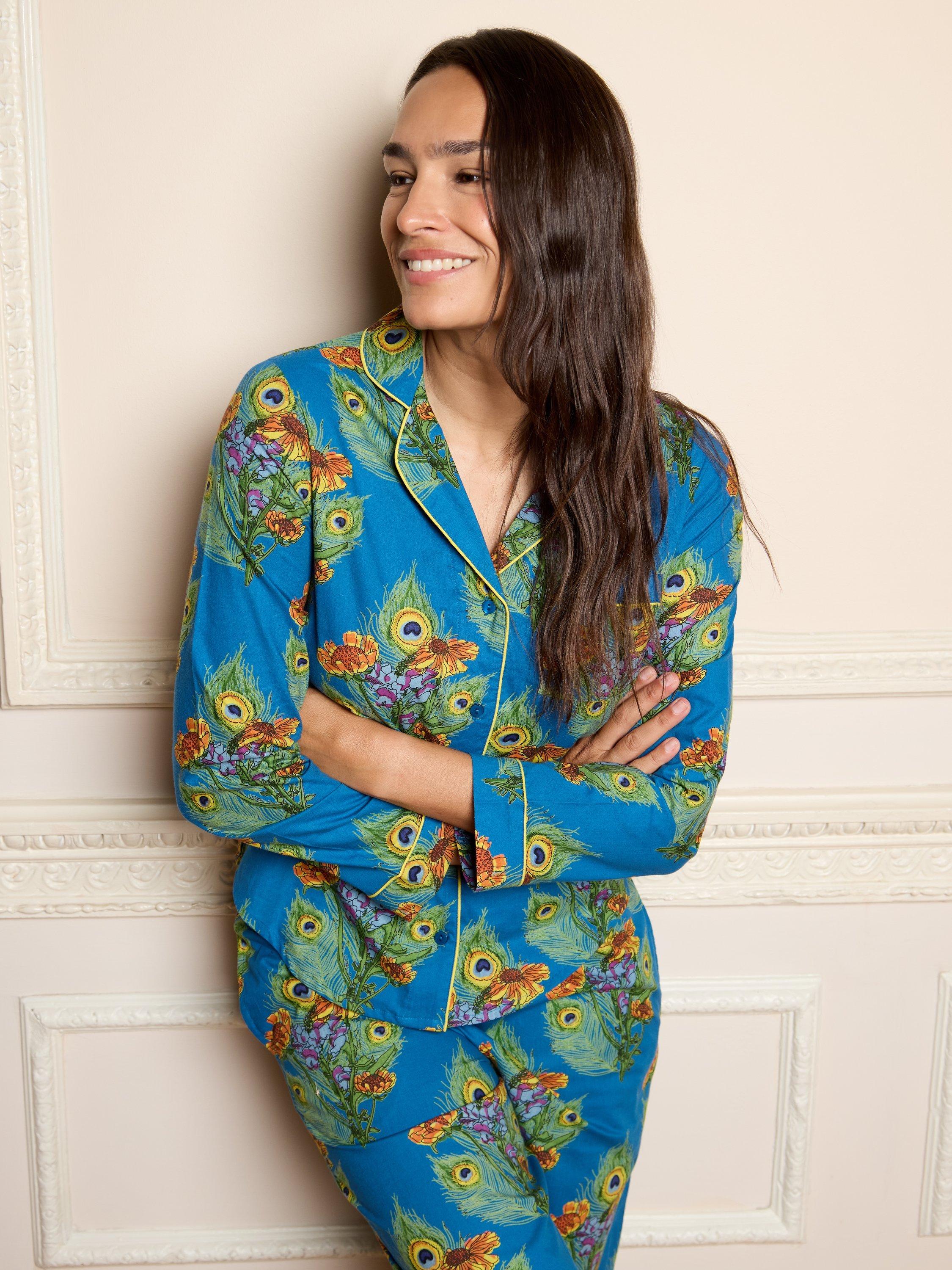 Product image 3 of 5, which shows Their Nibs Mardi Gras Long Pyjama Set, Blue, S