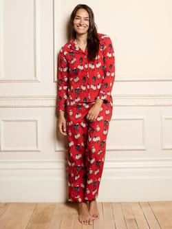 Their Nibs Sheep Print Long Pyjama Set, Red, Red