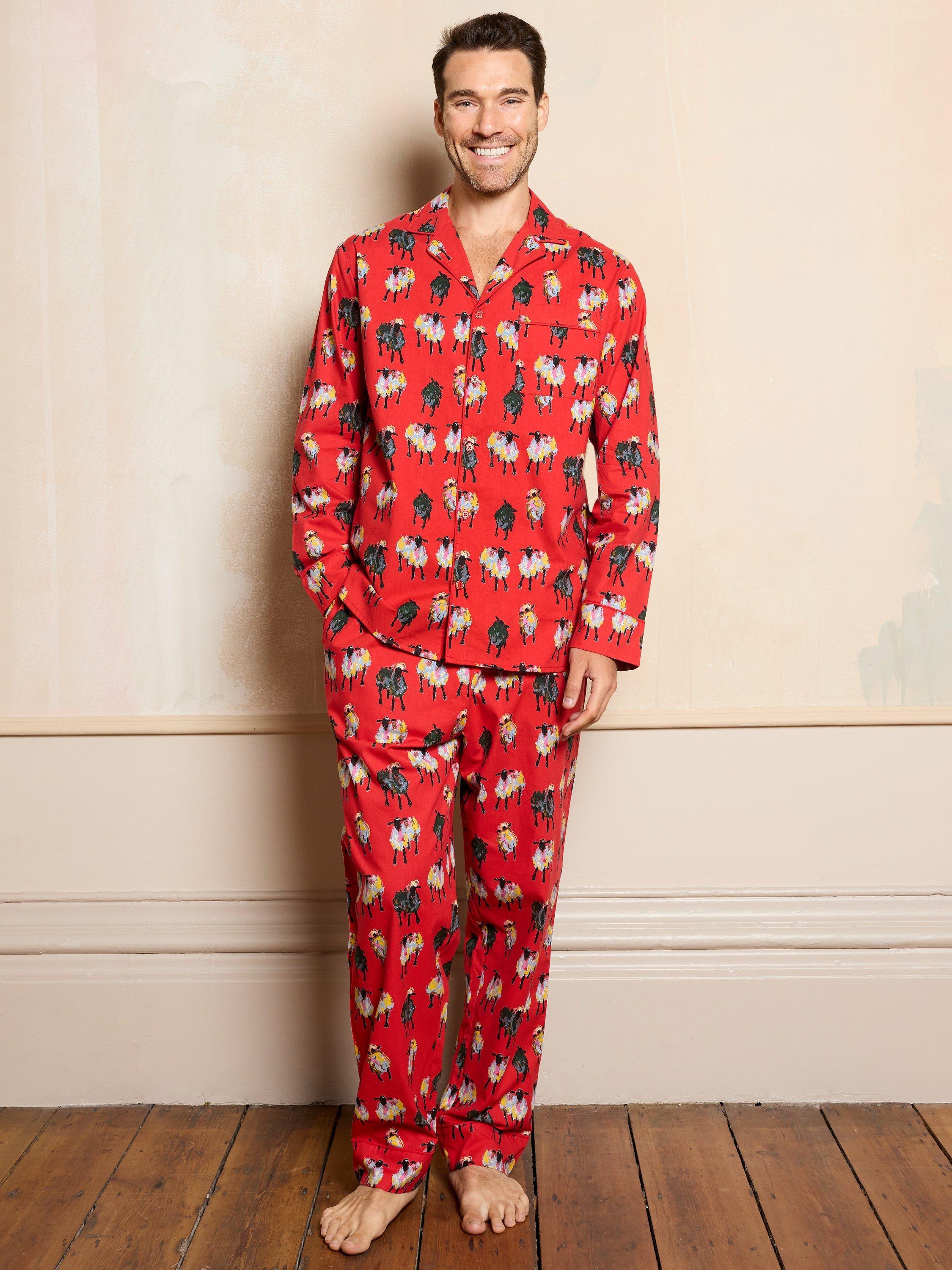 Product image 1 of 5, which shows Their Nibs Sheep Family Pyjama Set, Red, S