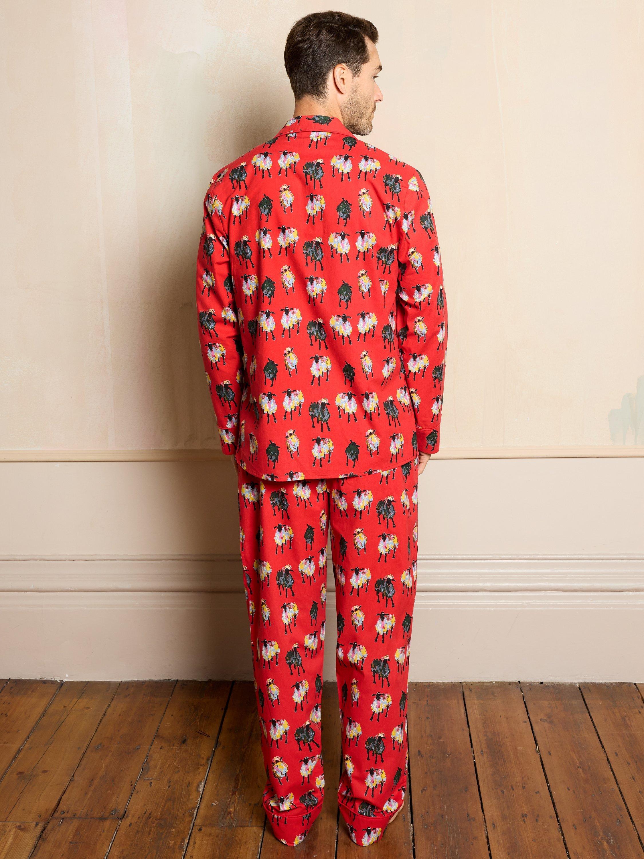 Product image 3 of 5, which shows Their Nibs Sheep Family Pyjama Set, Red, S
