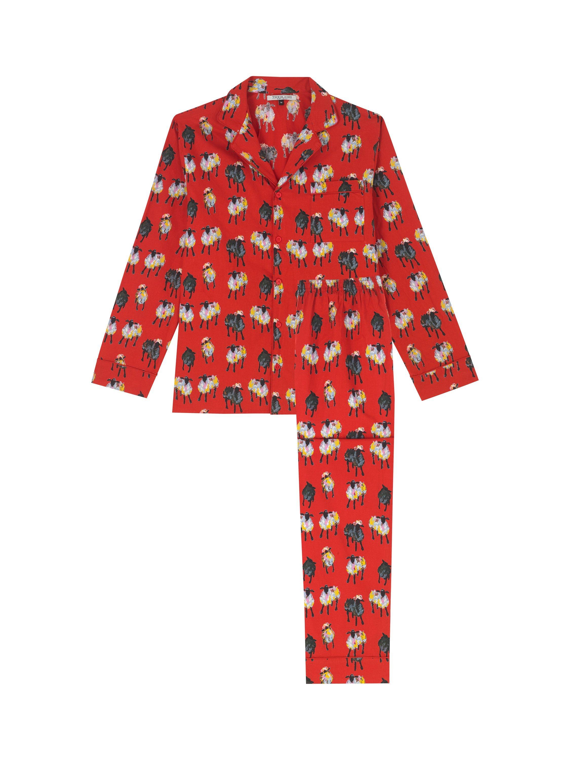 Product image 4 of 5, which shows Their Nibs Sheep Family Pyjama Set, Red, S