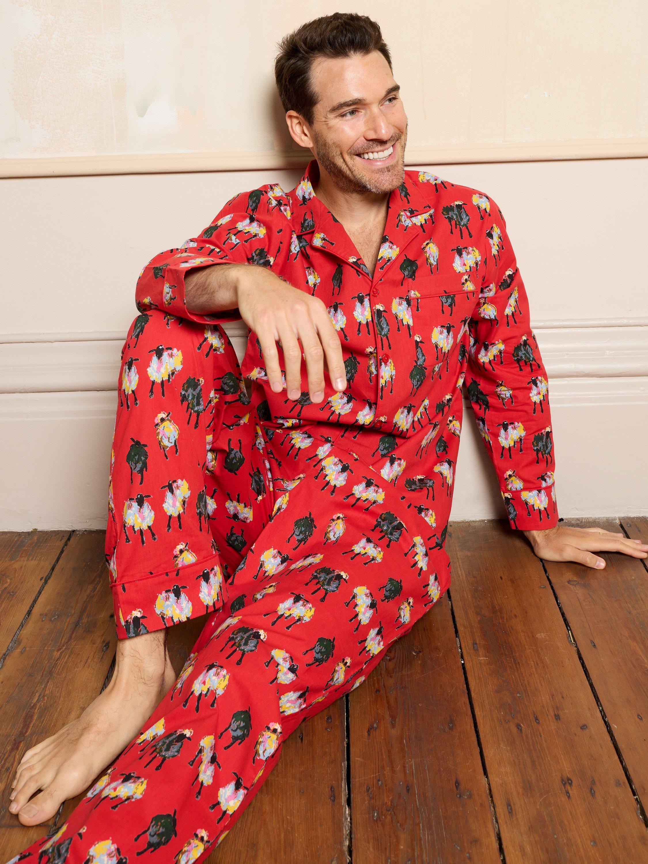 Product image 5 of 5, which shows Their Nibs Sheep Family Pyjama Set, Red, S