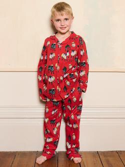 Their Nibs Kids' Sheep Family Pyjama Set, Red, Red