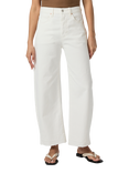 PAIGE Arellia High Rise Barrel Leg Ankle Jeans, White