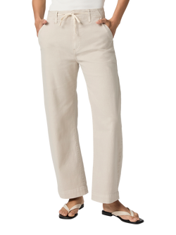 PAIGE Arellia Ankle Crop High-Rise Barrell Leg Jeans - view 2, Stone