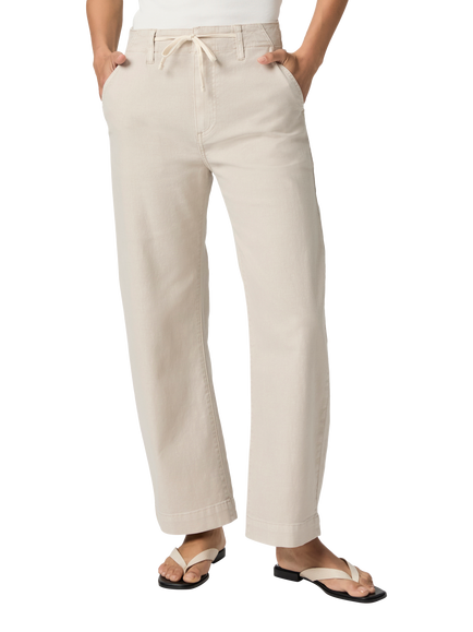 PAIGE Arellia Ankle Crop High-Rise Barrell Leg Jeans - view 2, Stone