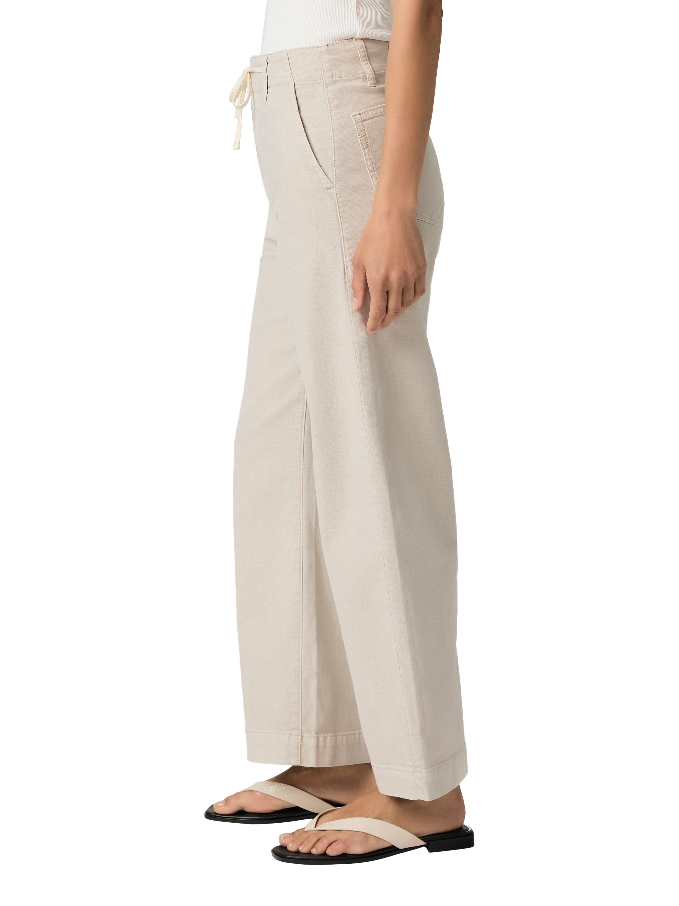 Product image 3 of 4, which shows PAIGE Arellia Ankle Crop High-Rise Barrell Leg Jeans, Stone, 24