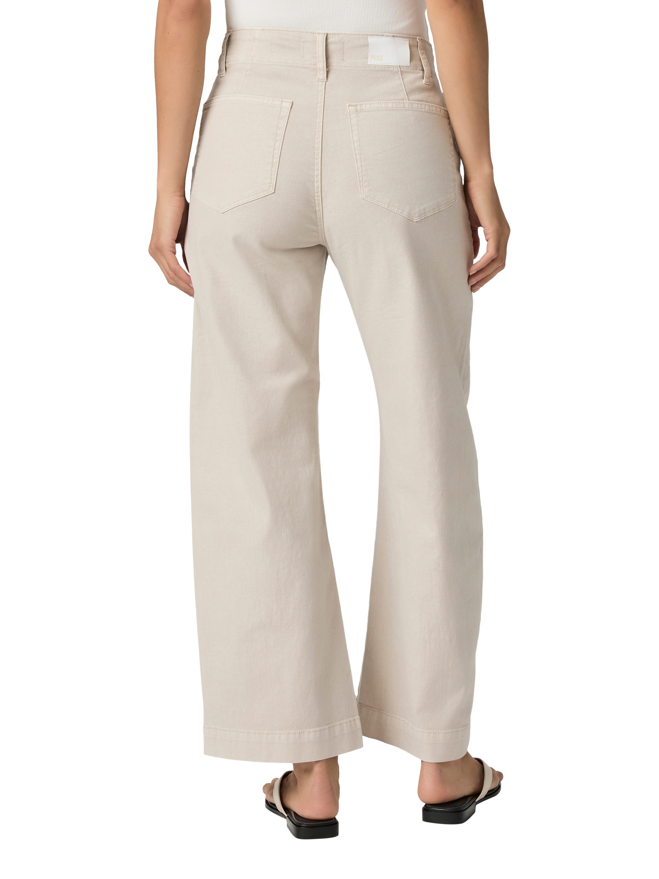 Product image 4 of 4, which shows PAIGE Arellia Ankle Crop High-Rise Barrell Leg Jeans, Stone, 24