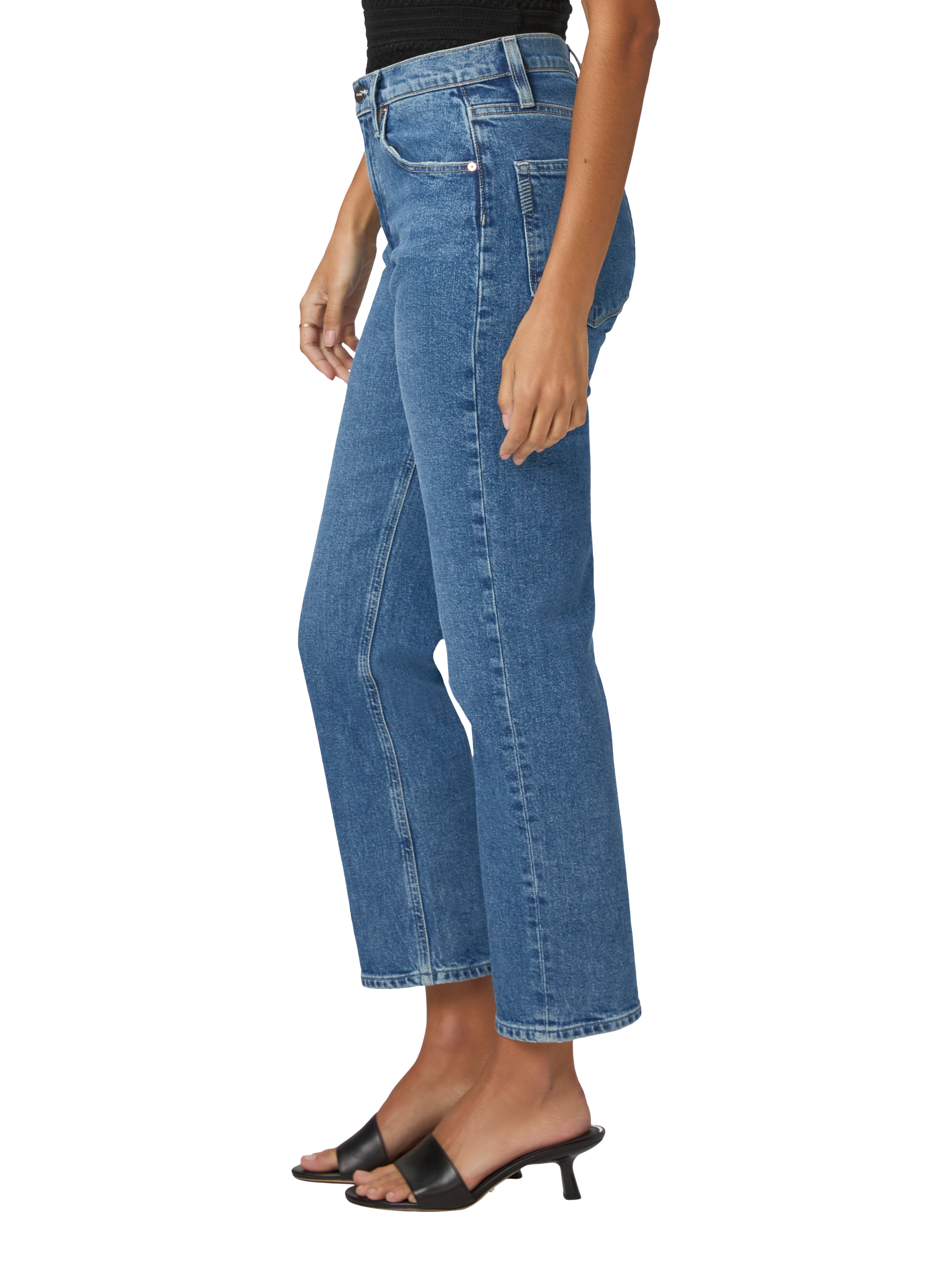 Product image 3 of 4, which shows PAIGE Sawyer High Rise Straight Leg Ankle Jeans, Blue, 24