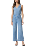 PAIGE Kenny Cotton Denim Sleeveless Jumpsuit, Light Blue