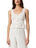 PAIGE Caine Linen Blend Top, White